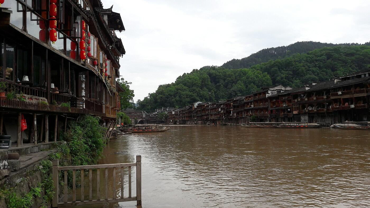 Stilt houses on the Tuojiang River