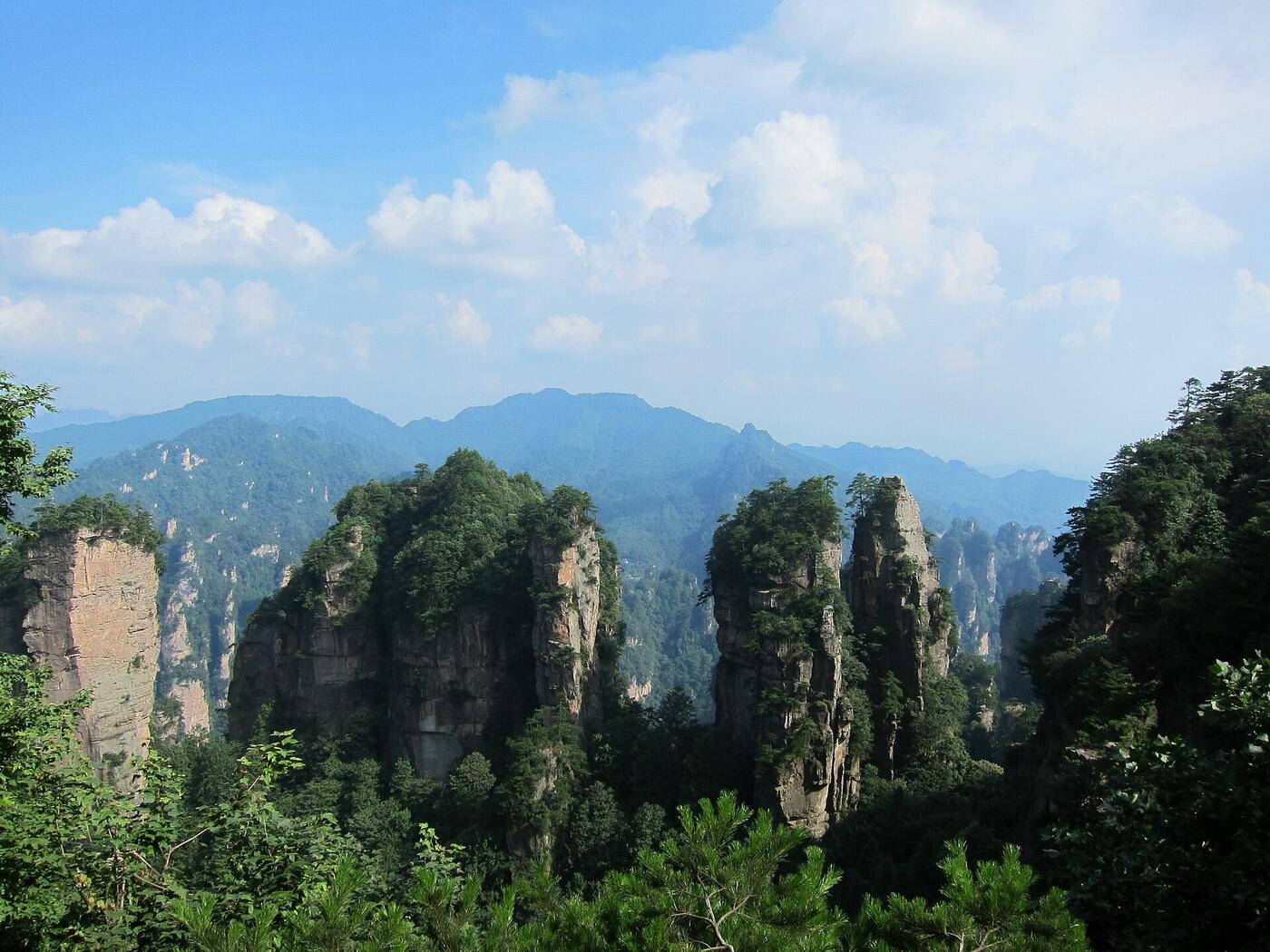 Sandstone pillars of Zhangjiajie